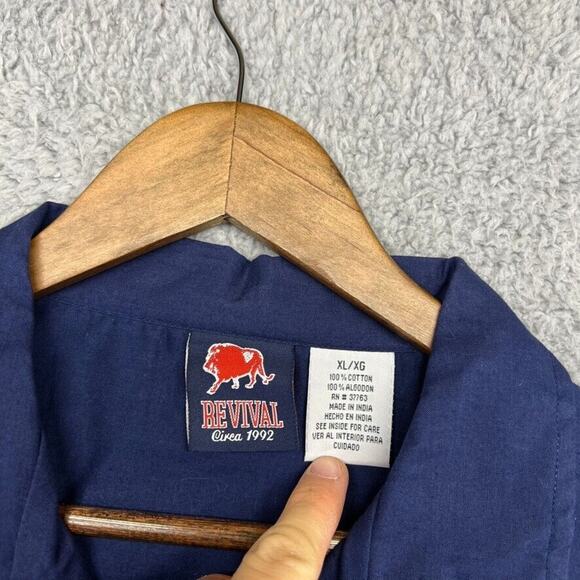 Vintage Motorcycle Shirt Men's Extra Large Blue Graphic All over Print Biker y2k - Picture 6 of 9